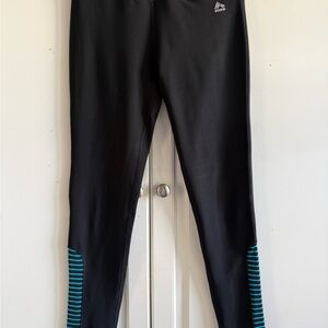 Reebok Black Leggings with Teal Accents